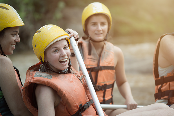 People enjoying white water rafting